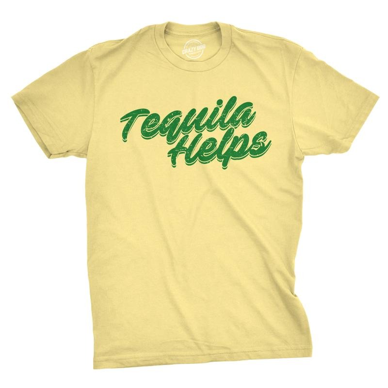Mens Tequila Helps T Shirt Funny Mexico Drinking Taco Tuesday Margarita T shirt Mens Funny T Shirts Cool Tees Soft...