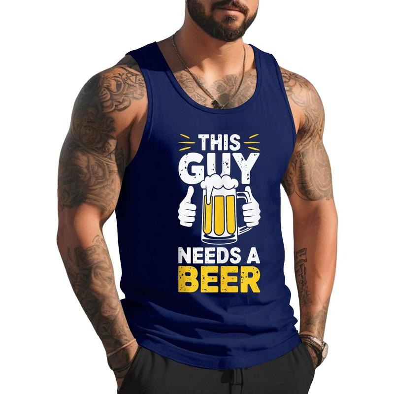 Mens This Guy Needs A Beer Shirt Men Funny Drinking Unisex Tank Top, Cotton, Size S-3XL Hoodie, Sweatshirt | DripVista.com