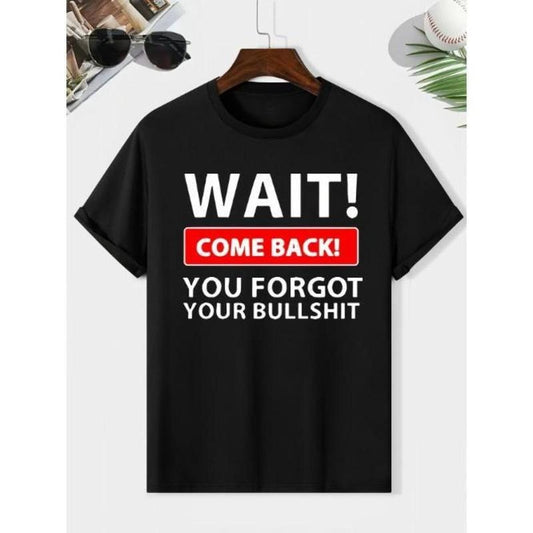 Mens Trendy Bullshit Print T-Shirt - Stylish Round Neck, Short Sleeves, Regular Fit - Fashionable Tee for Spring & Summer Fun Made In USA