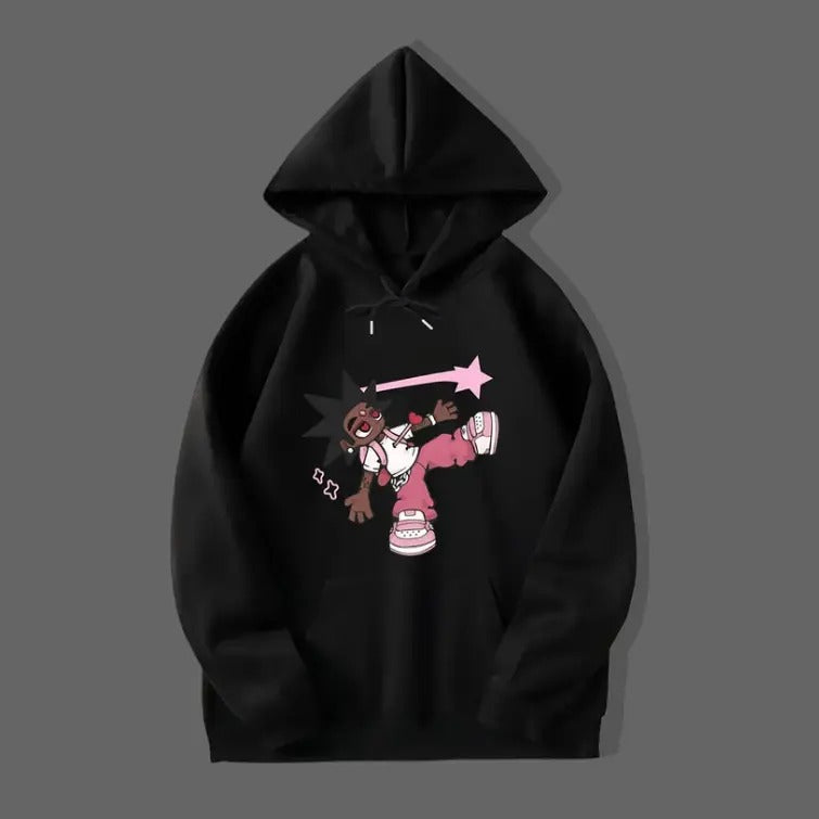 Mens Ultra-Cool Hip Hop Hoodie with Vibrant Character Graphic T-Shirt, Sweatshirt, Hoodie Gift For Women Top Womenswear Underwear Humen Lady Comfort