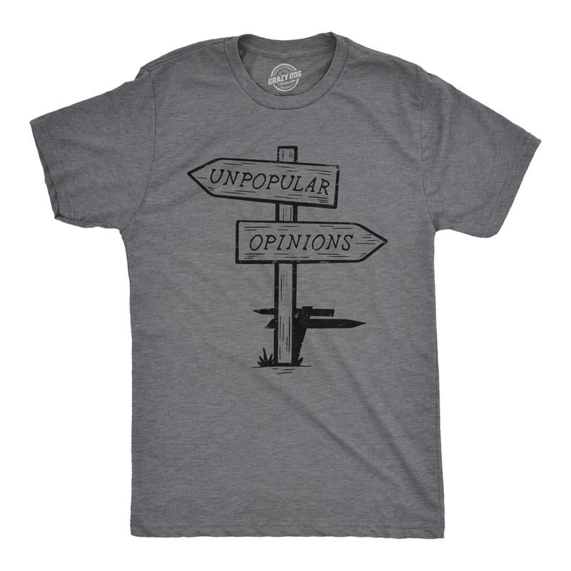 Mens Unpopular Opinions T Shirt Funny Old Road Signs Joke Tee For Guys Mens Funny T Shirts Cool Tees Soft Stylish Casual...