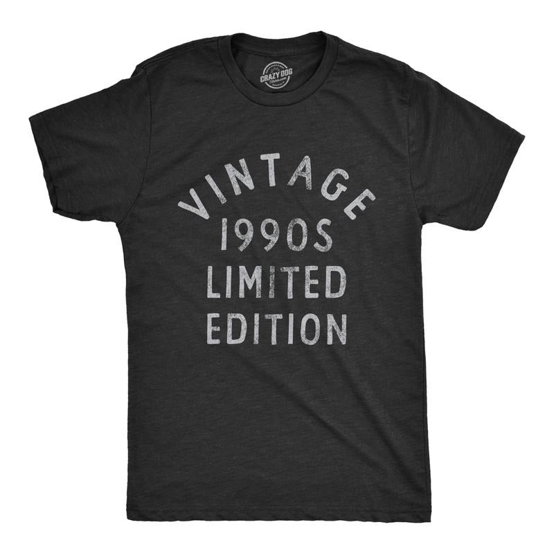 Mens Vintage 1990s Limited Edition T Shirt Funny Cool 1990 Theme Classic Tee for Guys Mens Funny T Shirts Cool Tees Soft...