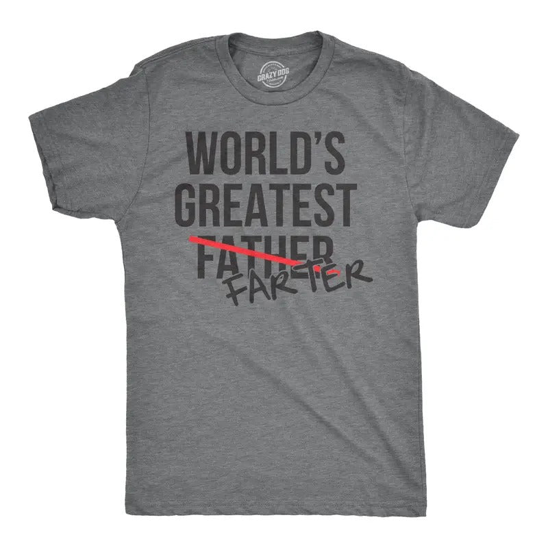 Mens Worlds Greatest Father Farter T Shirt Funny Gift for Dad Sarcastic Humor Mens Funny T Shirts Cool Tees Soft Stylish...