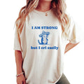 Mental Health Possum Shirt, I Am Strong But I Cri Easily, Weirdcore Trash Panda Rat Meme Tee For Adhd Anxiety Gift, Unisex Tee, Unisex T-Shirt, Short Sleeve Tee Shirt, Gifts For Birthday Mothers Day Christmas