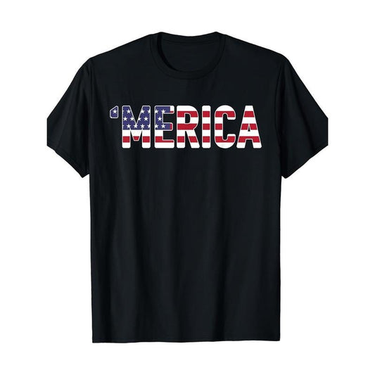 'Merica - Patriotic Flag USA United States America Novelty T-Shirt Made in USA