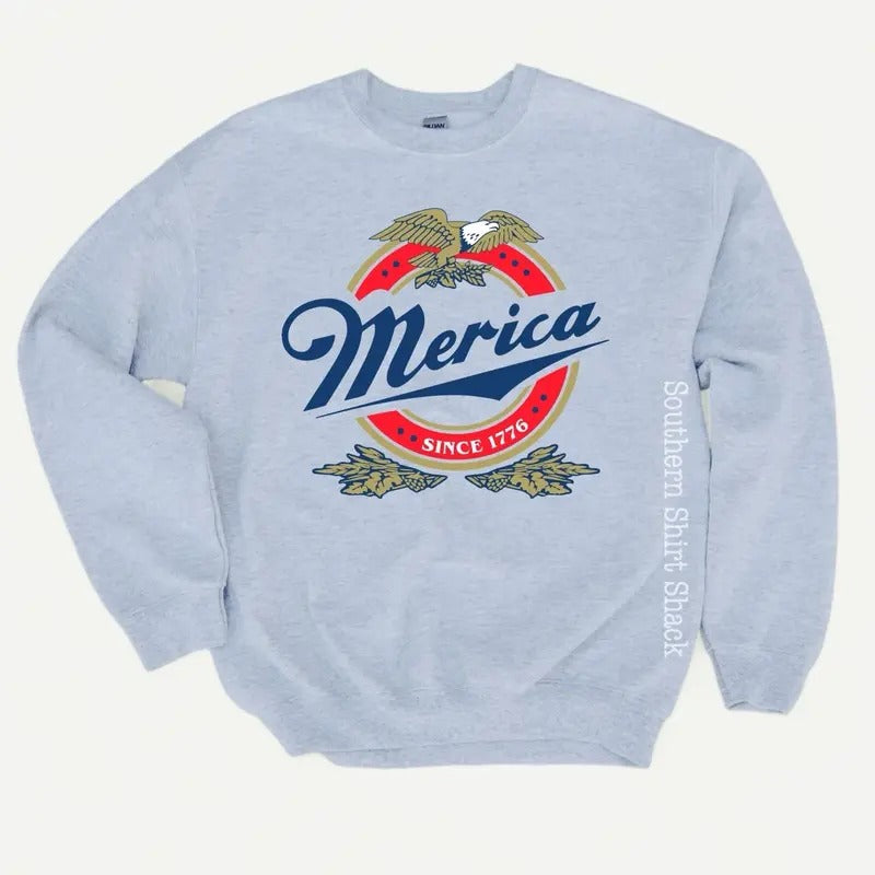 Merica Beer Sweatshirt T-Shirts, Hoodie | DripVista.com