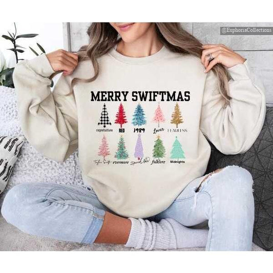 Merry #Swifttmas Adult Christmas Sweatshirt, Hoodie, Tee, Cozy Noel Gifts Tay #TS Fandom , Global Trending Outfits