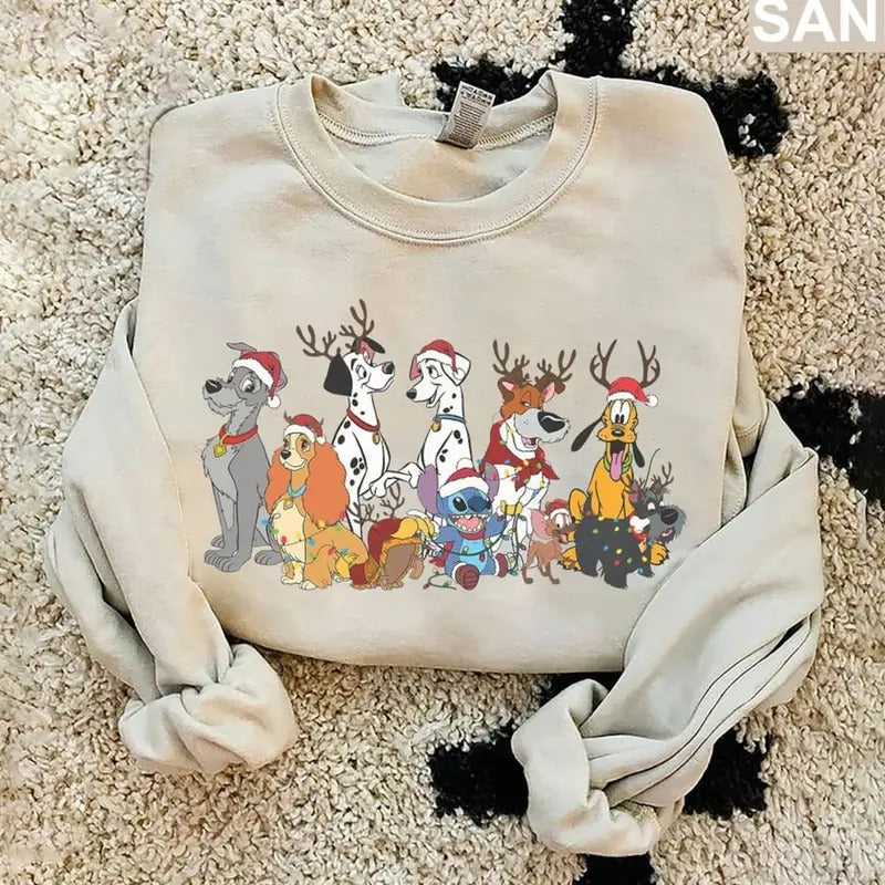 Merry Christmas Dogs Sweatshirt Tshirt, Dog Christmas Shirt, Dog Mom Shirt, Dog Lovers Shirt, Christmas 2024 Tee Hoodie