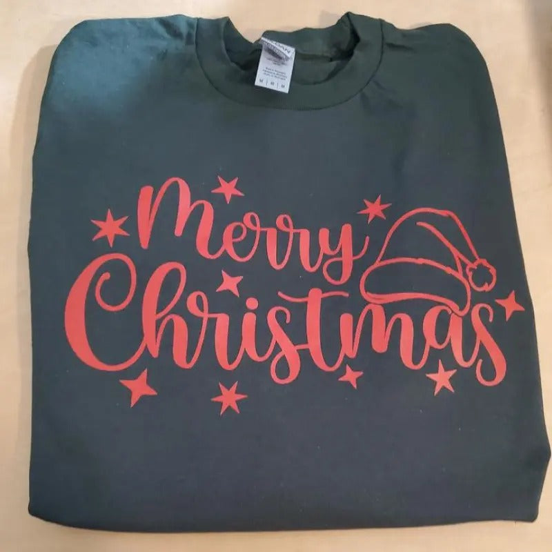 Merry Christmas Screen Print Transfer ONLY- This is NOT a T-Shirt Hoodie, Sweatshirt | DripVista.com