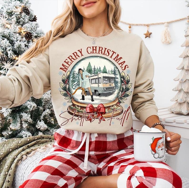 Merry Christmas Shitter's Full Sweatshirt Merry Christmas Xmas Sarcastic , Christmas Gifts T-Shirts, Hoodie | DripVista.com