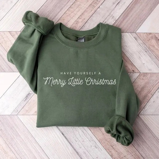 Merry Christmas Sweatshirt, Merry and Bright Christmas Hoodie, Minimal Christmas Shirt, Xmas Tee Casual Classic Cotton Fabric Jersey Knit Menswear