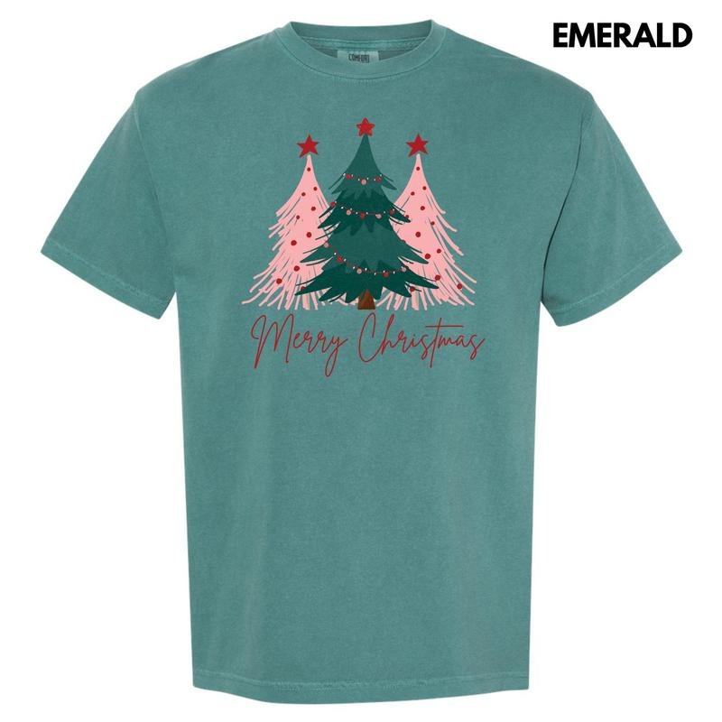 Merry Christmas Tree Trio Comfort Colors T-Shirt 'NLB' Hoodie, Sweatshirt | DripVista.com
