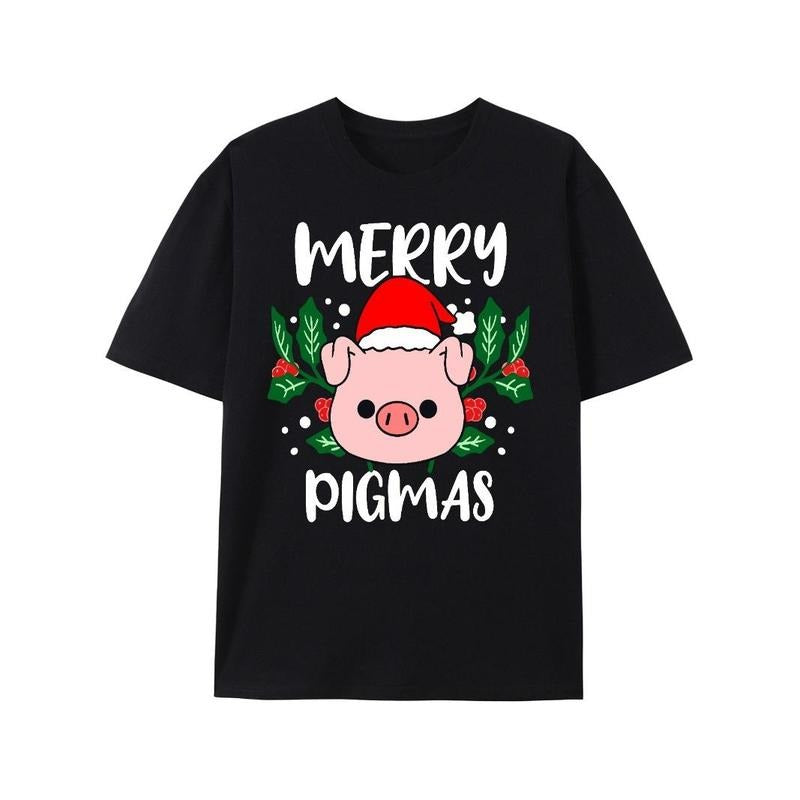 Merry Pigmas Christmas Pig T-Shirt Made in USA Hoodie, Sweatshirt | DripVista.com