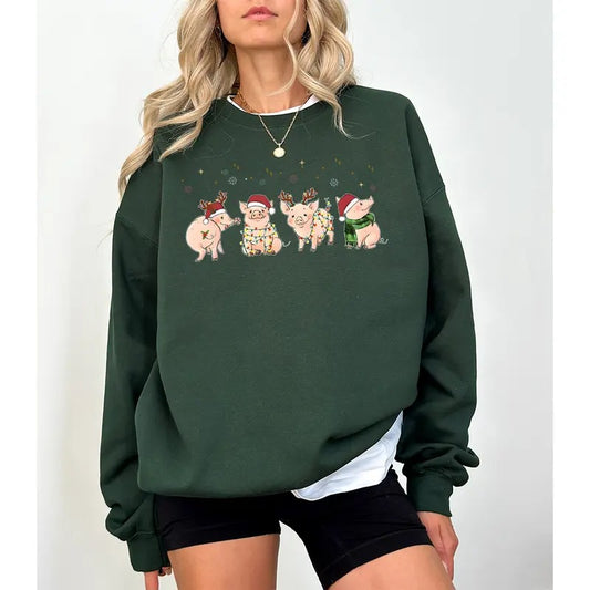 Merry Pigmas Sweatshirt, Christmas Pig Sweater, Christmas Pig Shirt, Pig Lover Gift T-Shirt, Funny Farmer Shirt