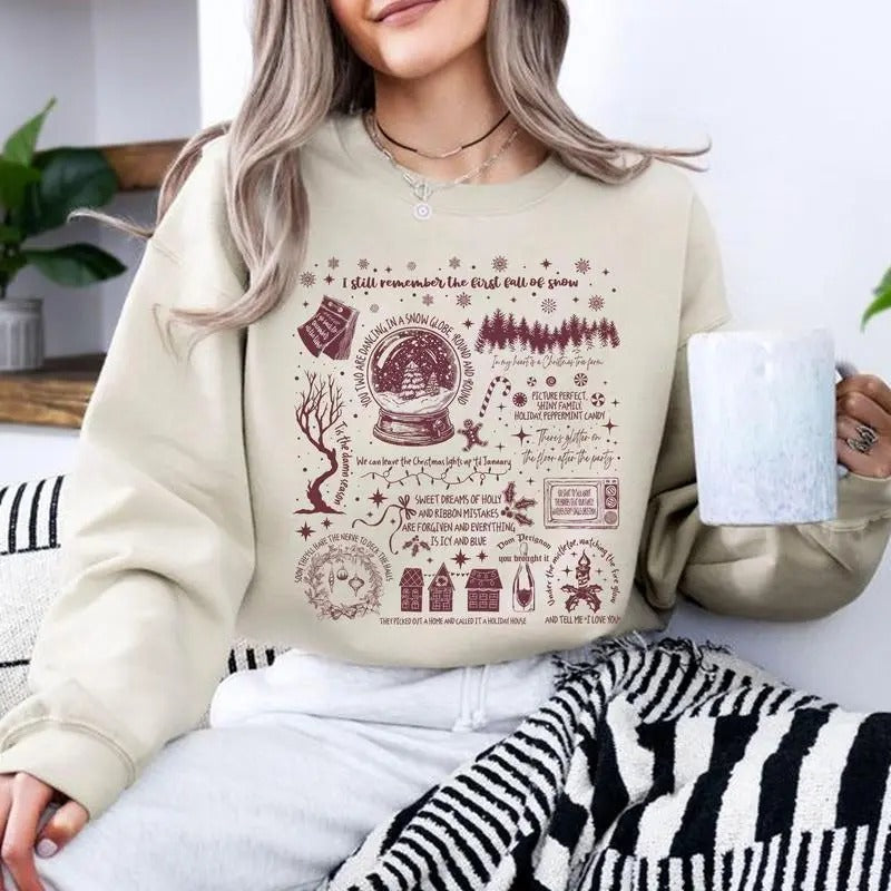 Merry Swlftmas Christmas Songs Sweatshirt Shirt Sweatshirt, Hoodie, T - Shirt | DripVista.com