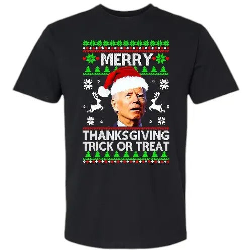 Merry Thanksgiving Trick Or Treat T Shirt Hoodie, Sweatshirt | DripVista.com