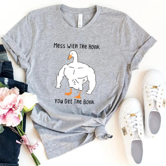 Mess With The Honk You Get The Bonk Shirt - Funny Duck Shirt - Goose Lover Gift - Funny Meme Shirt - Animal Lover Shirt