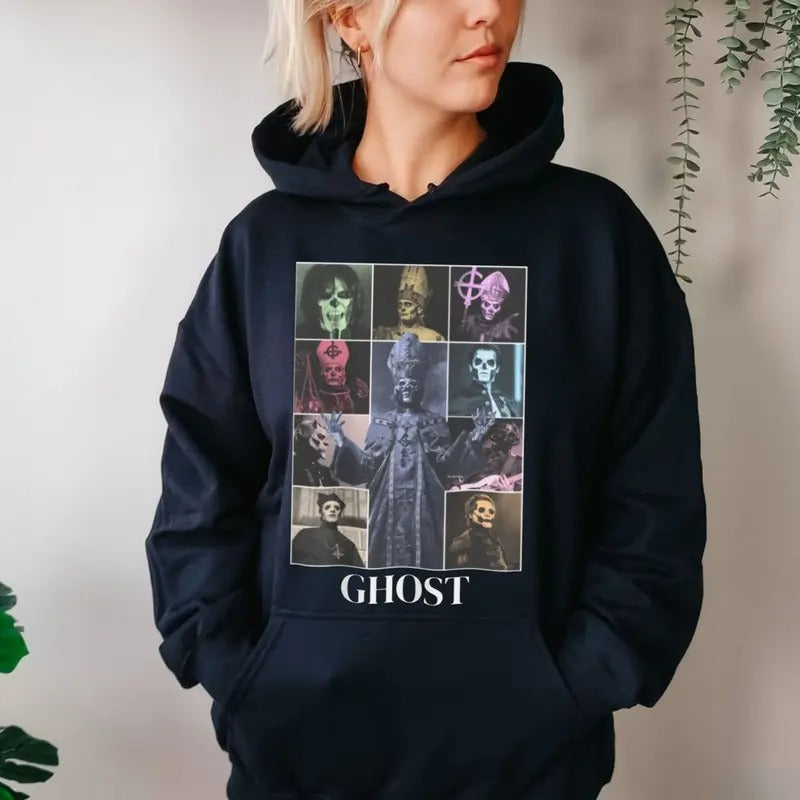 Metal Ghoost Band Sweatshirt, Rock Metal Concert Outfit, Rock Fan Apparel, Unisex Sweater Pullover Tee Hoodie | DripVista.com