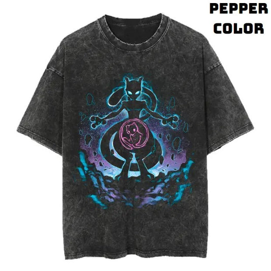 Mewtwo Vintage Graphic Tees, Mewtwo Tshirt, Pokemon Shirts, Pokemon Merch, Anime Manga Shirt, Anime Clothing, Unisex Casual Outfits, Crew Neck Gifts For Men Women Streetwear Menswear Womenswear