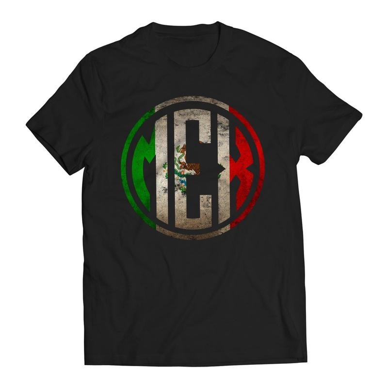 Mexican Flag Distressed Logo Mexico Independence Day Men's Graphic T-Shirt