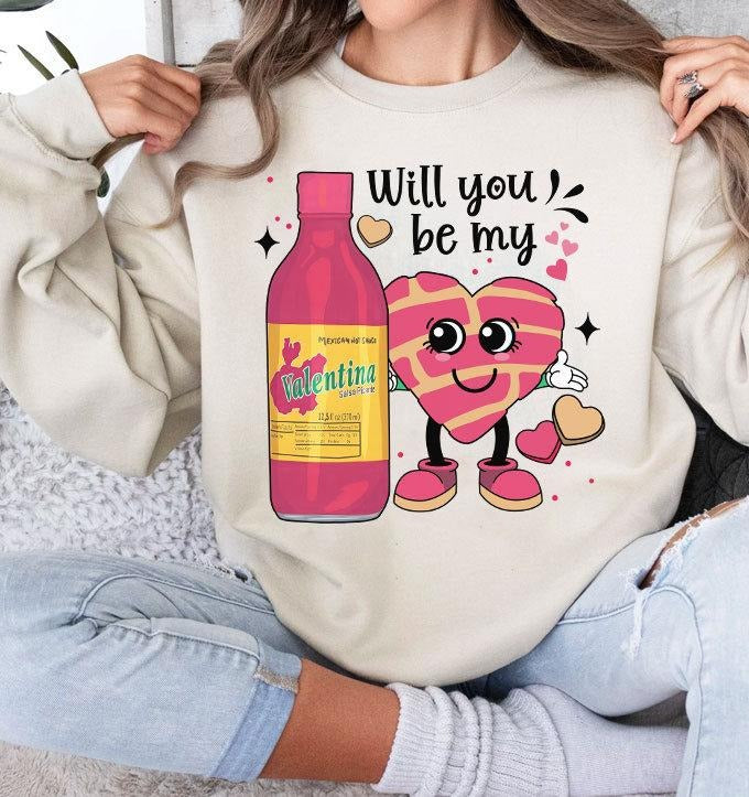 Mexican Sauce Valentines Shirt, Funny Valentine's Day Sweatshirt, Funny Mexican Valentines, Latina Valentine Shirt,...