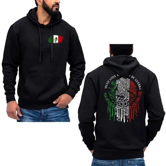 Mexicanos Al Grito De Guerra Mexican Flag Hoodie Sweatshirt Pullover Breathable Menswear