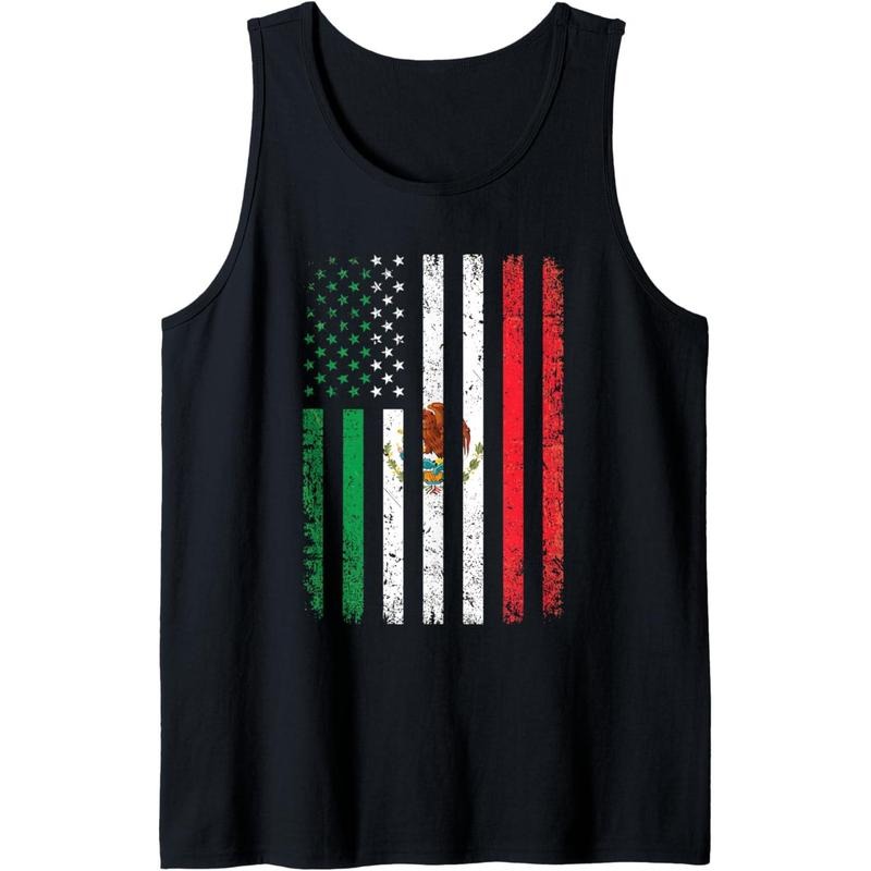 Mexico Flag Shirt Gift 4th Of July USA American Mexican Flag Tank Top made in USA Hoodie, Sweatshirt | DripVista.com
