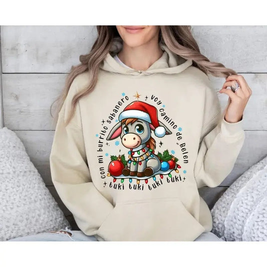 Mi Burrito Sabanero Mexican Sweater, Feliz Navidad Shirt, Tuki Tuki Donkey Latino Xmas, Mexican Christmas, Unisex Sweater Pullover Tee