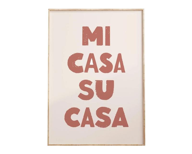 Mi Casa Su Casa Print, Spanish Quote Wall Art, Welcome Sign Print, Hallway Decor, Aesthetic Art, Gifts For Teen Girl Her...