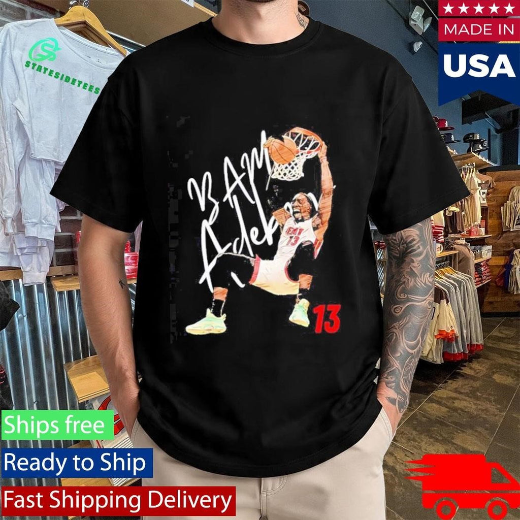 Miami Bam Adebayo #13 Dunk Basketball Cartoon Shirt