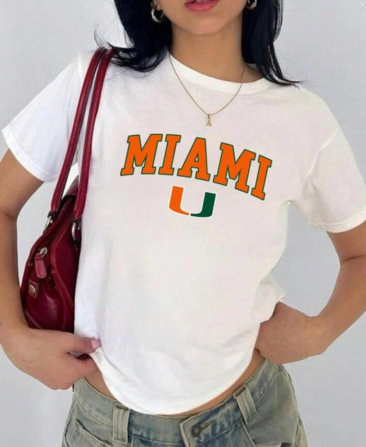 Miami JMU Vintage Sport Teams NCAA Collection Unisex Crewneck Black Baby Tee, Graphic Team Collection Baby Tee, Gift For NCAA Fans