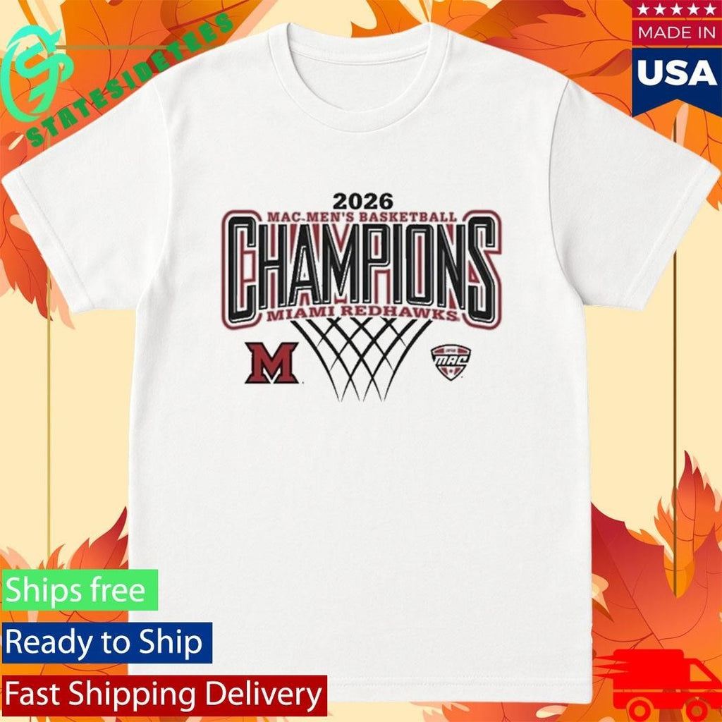 Miami RedHawks Men’s Basketball 2026 MAC Regular Season Champions Rally House Locker Room T-Shirt