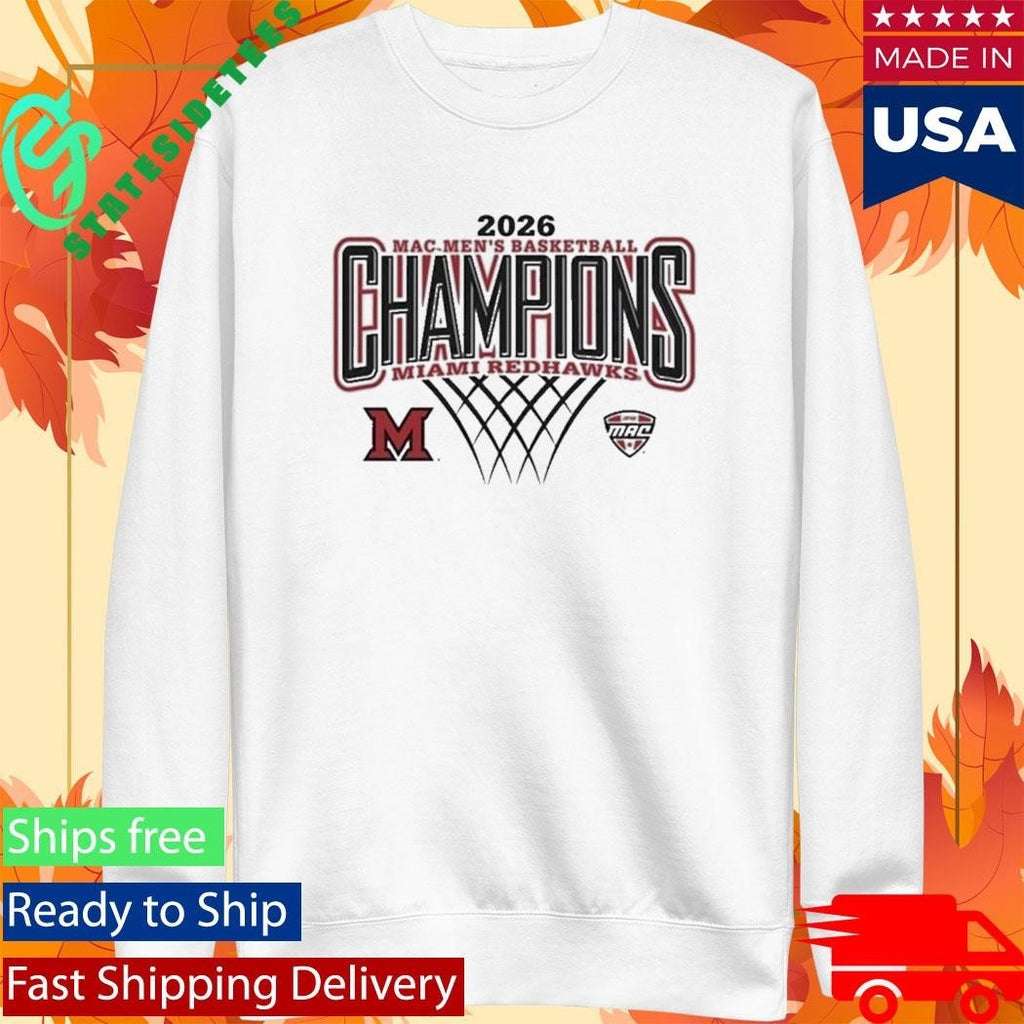 Miami RedHawks Men’s Basketball 2026 MAC Regular Season Champions Rally House Locker Room T-Shirt