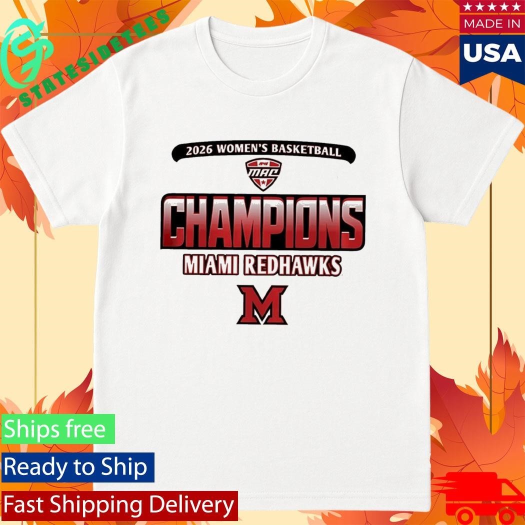 Miami RedHawks Women’s Basketball 2026 MAC Regular Season Champions Rally House Locker Room Red T-Shirt