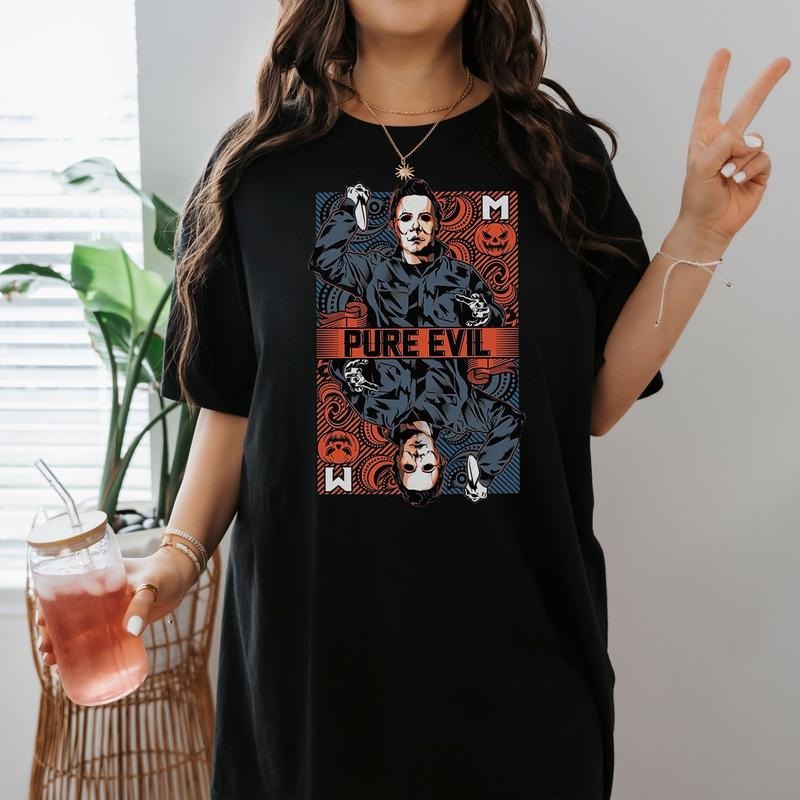 Michael Myers Pure Evil Shirts Halloween Horror Movie T Shirt Spooky Season Shirt Halloween Party Shirt