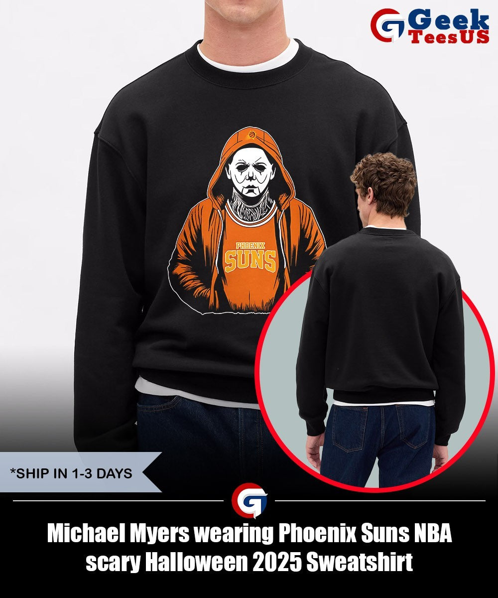 Michael Myers wearing Phoenix Suns NBA scary Halloween 2025 shirt