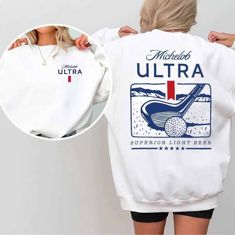 Michelob Ultra Golf Club Sweatshirt, Superior Light Beer Retro Graphic Pullover, Funny Beer Lover Gift for Men and Women...