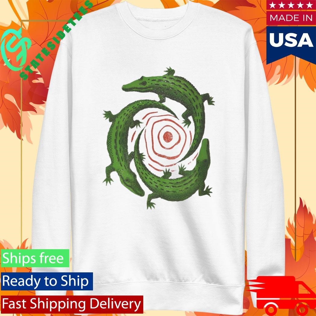 Mid Century Manolo Prieto Three Alligators Swirl Book Cover Shirt