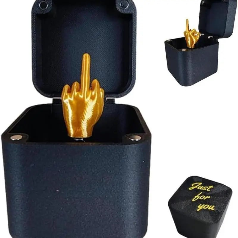 Middle Finger Design Gift Box, Swoosh Count Creative Surprise Gift Box, Funny Desktop Ornament, Party Gift for Friends &...