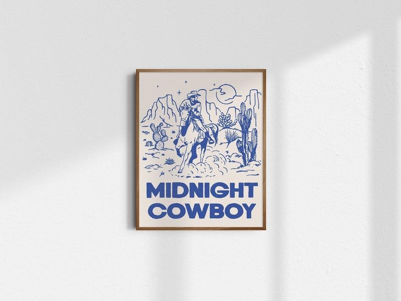 Midnight Cowboy, GiclÉE Fine Art Print, Wild West Art, Cowboy Art, Vintage Cowboy Decor, Poster Prints No Frame, Gifts...