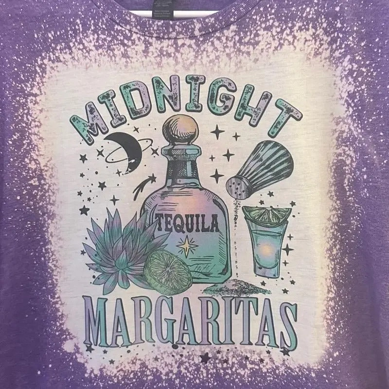 Midnight Margaritas Bleached Sublimation Tshirt Hoodie, Sweatshirt | DripVista.com