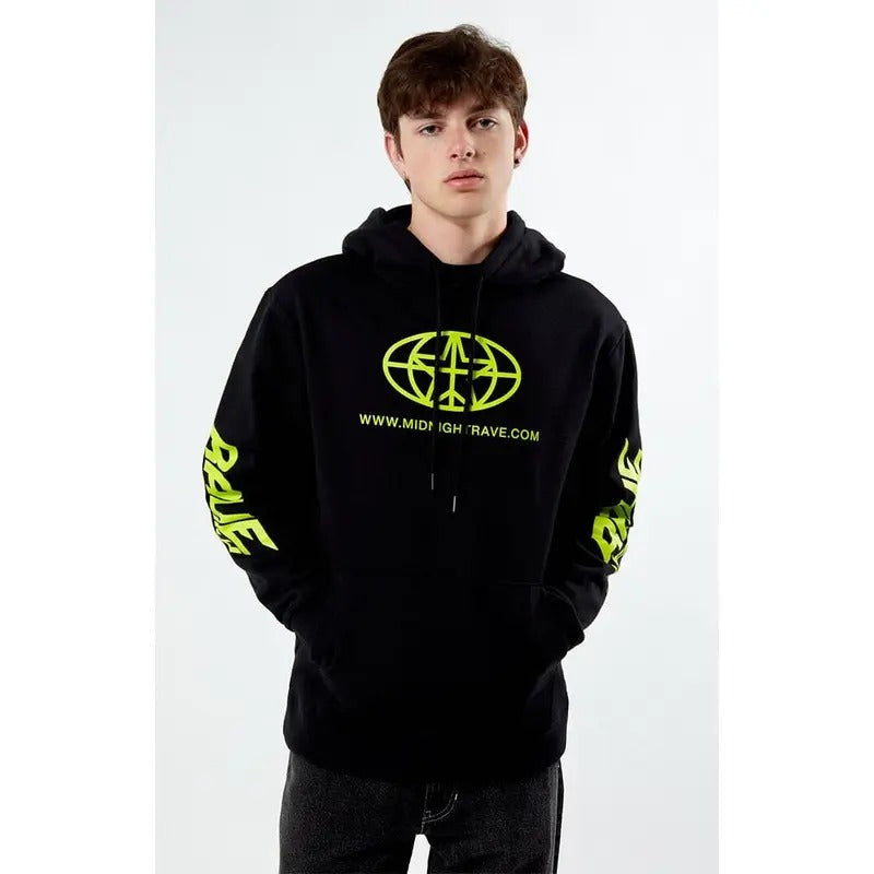 Midnight Rave Men's URL Logo Hoodie T-Shirts, Sweatshirt | DripVista.com