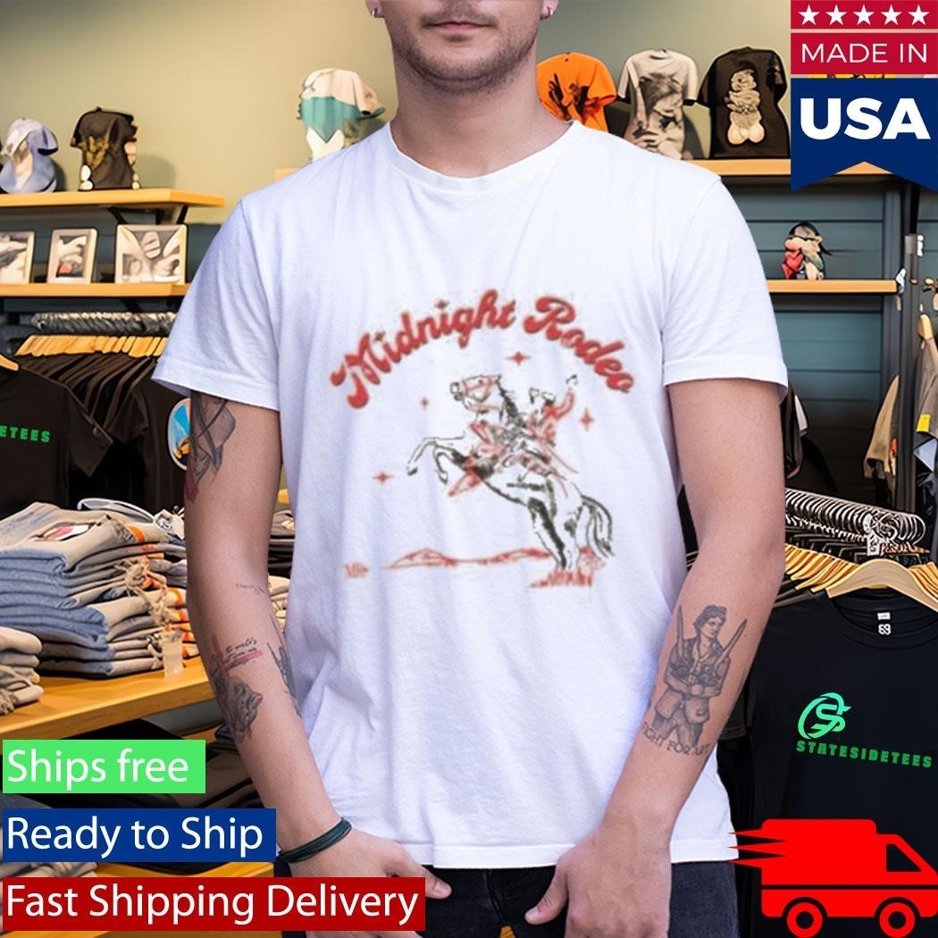 Midnight Rodeo Bucking Bronco Ringer Shirt