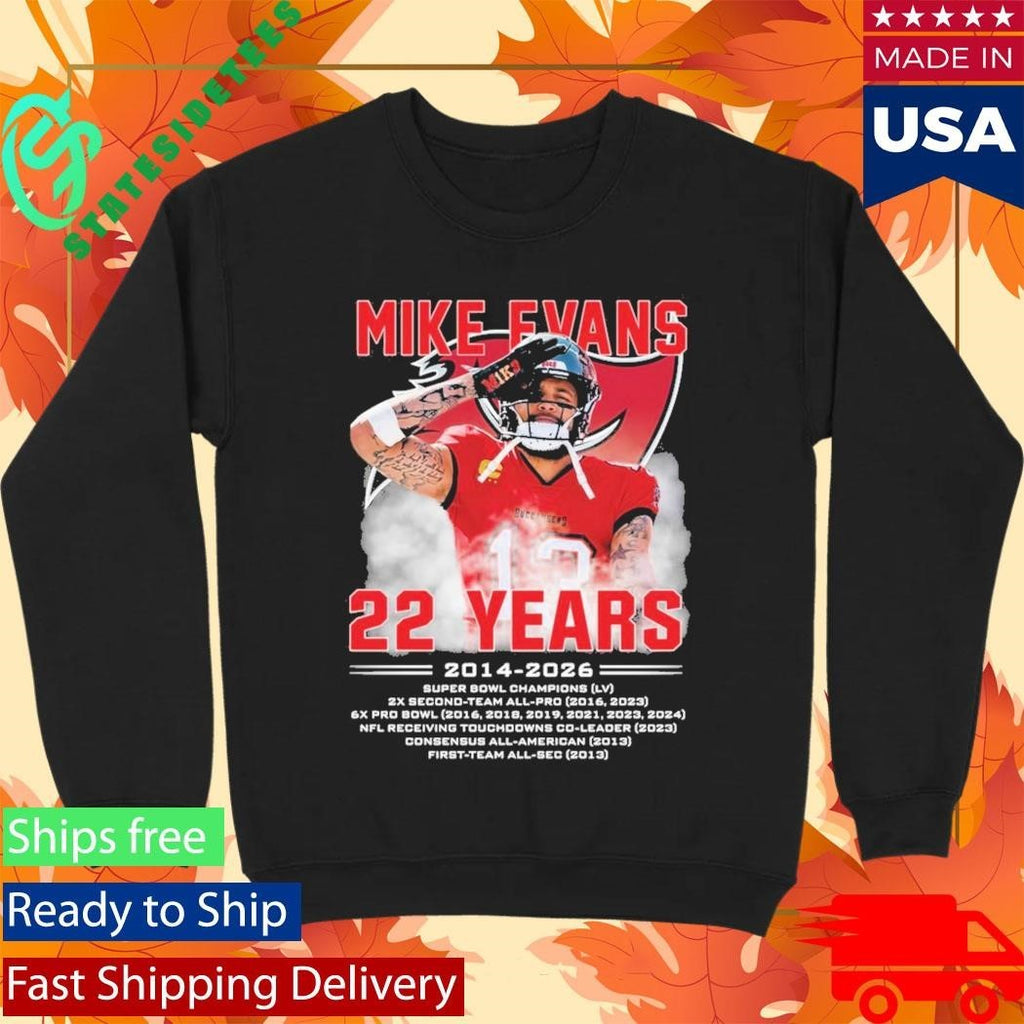 Mike Evans 22 Years Tampa Bay Buccaneers 2014 2026 T-Shirt