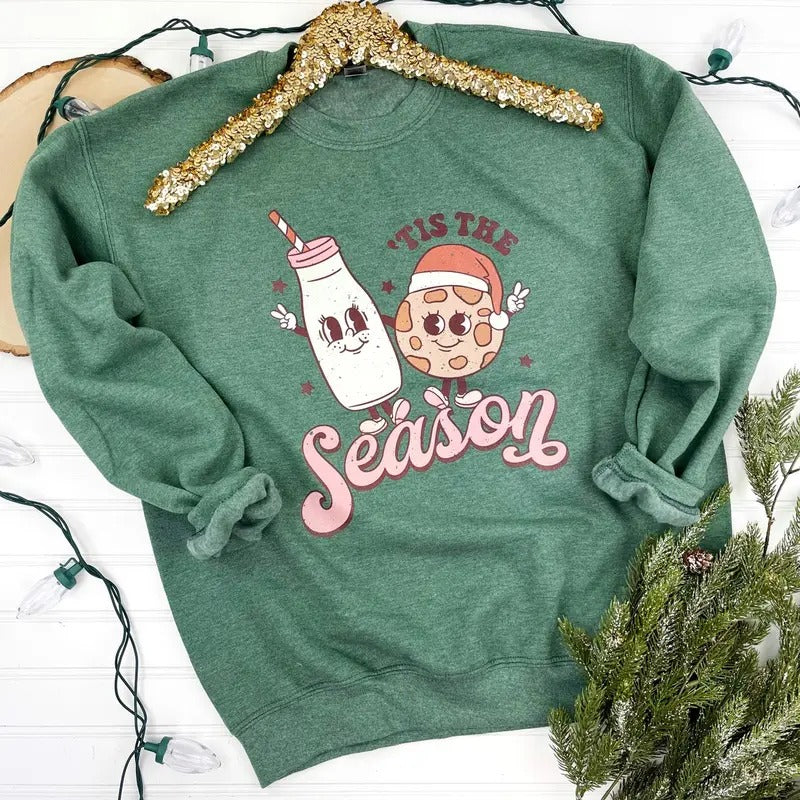Milk & Cookies Tis The Season Sweatshirt T-Shirts, Hoodie | DripVista.com