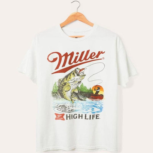 Miller High Life Fishing Flea Market Tee Vintage Unisex Cotton Fit, Gift for Dad, Gift for Mom, Gift for Him & Her