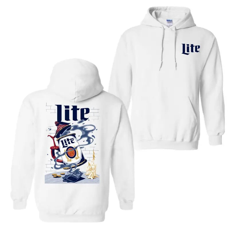 Miller Lite Beer Unisex 2 Sided Hoodie Sweatshirt T-Shirt, For Men And Women, Trendy Shirt
