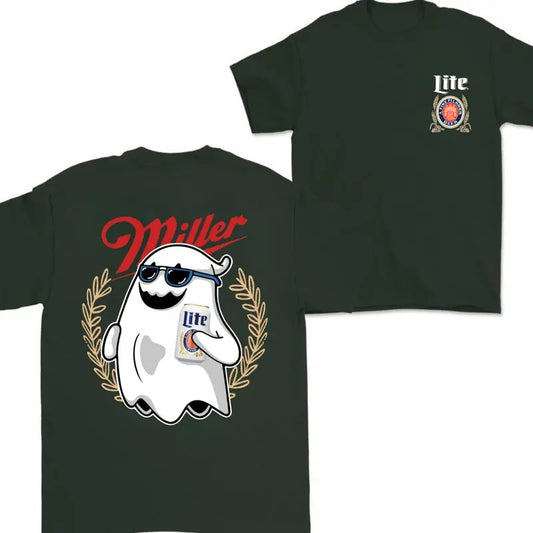 Miller Lite Ghost Halloween Double Sided T-shirt, Halloween Trendy Shirt, Miller Lite Shirt For Men And Women