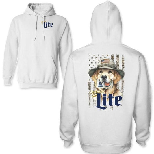 Miller Lite Golden Bitting Lite Beer Can USA Flag Unisex Hoodie 2 sides, All Seasson, Unisex Cotton Casual Outfit, Full Colors menswear womenswear