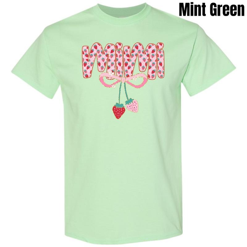Mimi Strawberry Coquette Gildan Short Sleeve T-Shirt 'NLB' Hoodie, Sweatshirt | DripVista.com